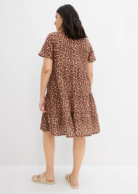 Kjole i myk musselin, bonprix