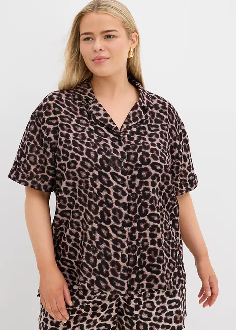 Oversized bluse i musselin, bonprix