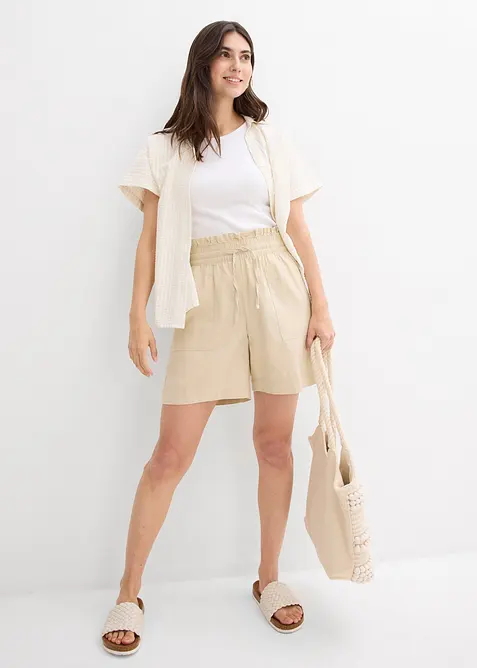 Shorts med lin, bonprix