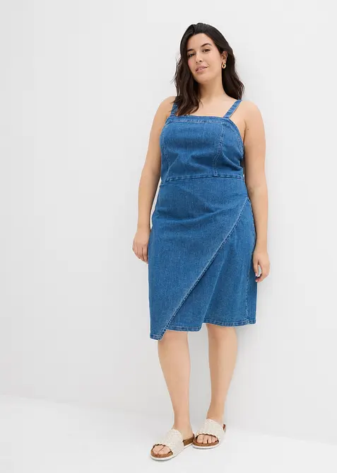 Denimkjole i omslagsstil, bonprix