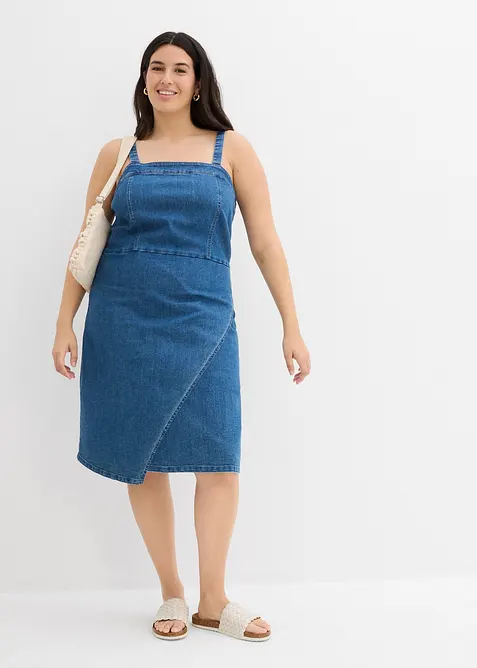 Denimkjole i omslagsstil, bonprix