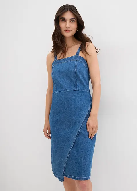 Denimkjole i omslagsstil, bonprix