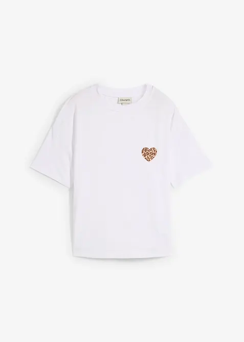 Kort T-skjorte med lave skuldre, bonprix