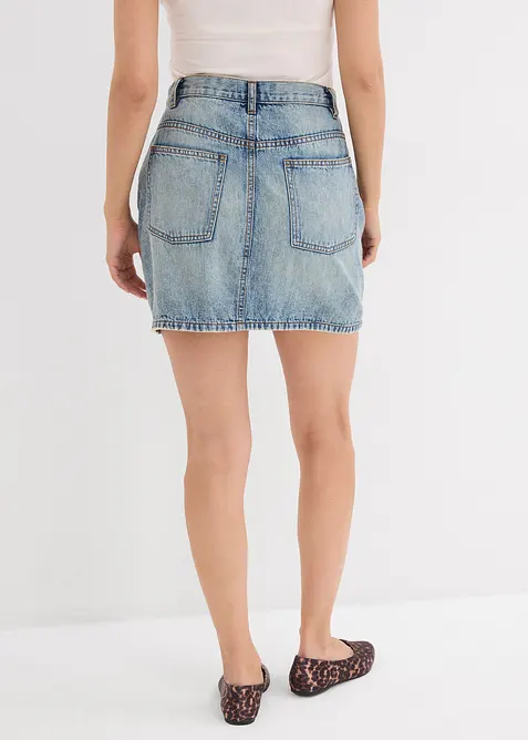 Jeansskjørt med asymmetrisk linning, bonprix