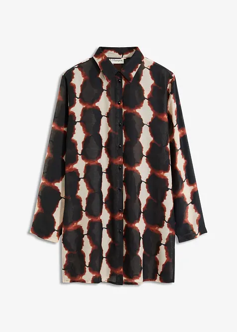 Lang bluse med batikk-print, bonprix