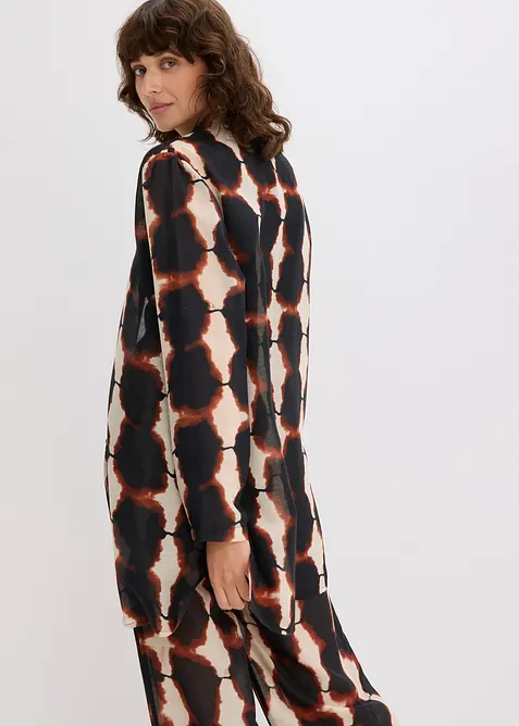Lang bluse med batikk-print, bonprix