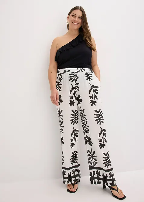 Bukse i lett viskose med print, bonprix