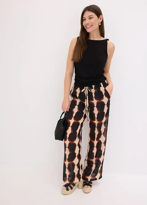 Vid bukse med batikkprint, bonprix