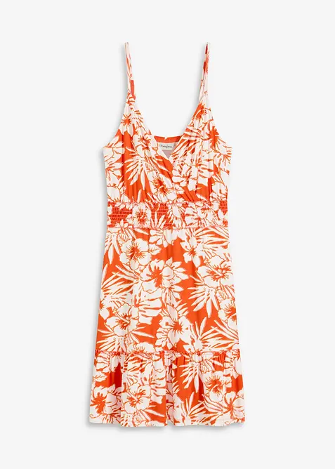 Stroppekjole i myk viskosemiks med trykt mønster, bonprix