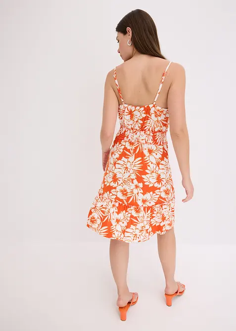 Stroppekjole i myk viskosemiks med trykt mønster, bonprix