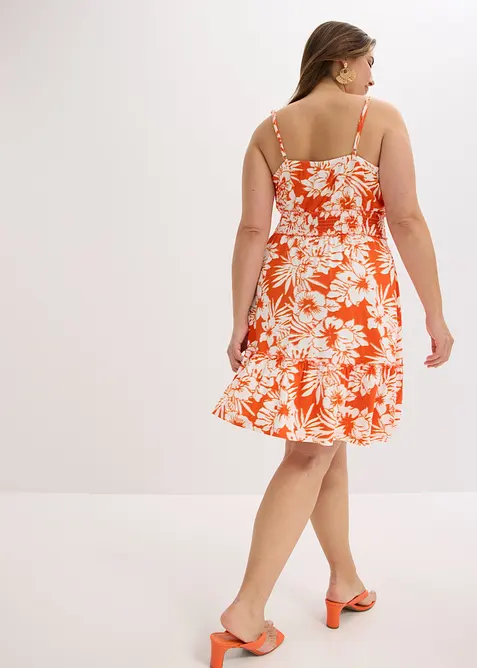 Stroppekjole i myk viskosemiks med trykt mønster, bonprix