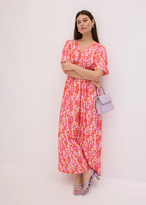 Maxikjole med trykt mønster, bonprix