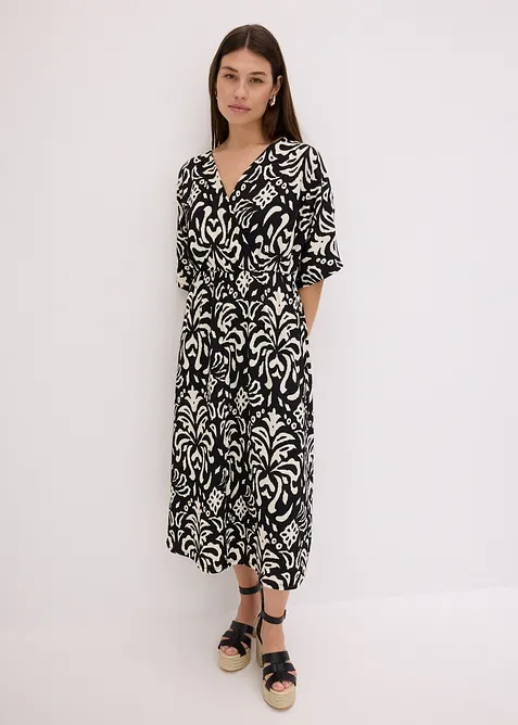 Jerseykjole med trykt m&oslash;nster, bonprix