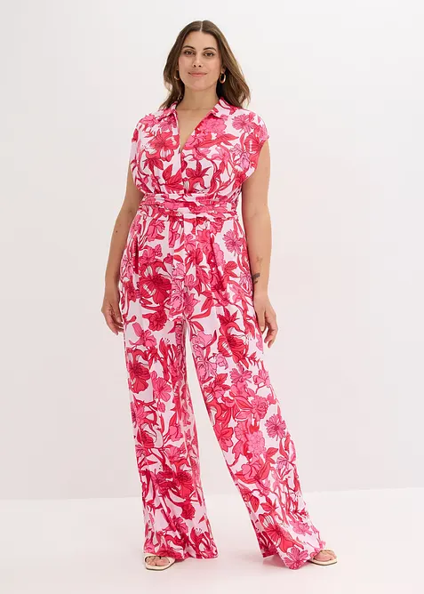Jumpsuit i jersey med trykk, bonprix