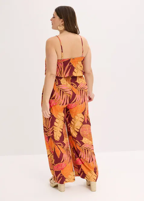 Jumpsuit i lett viskose med trykt mønster, bonprix