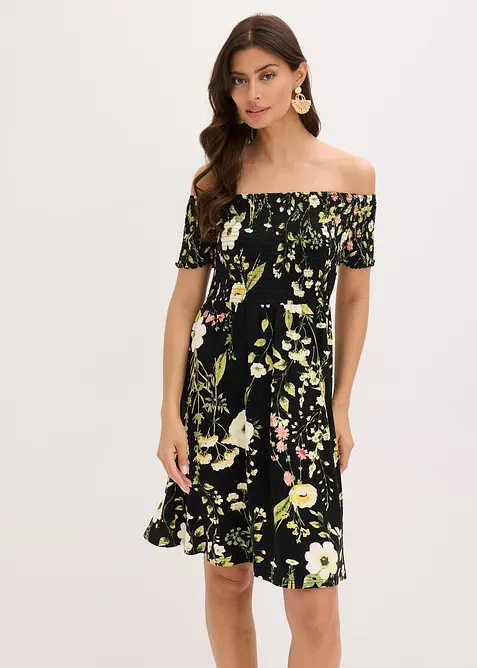 Off shoulder-kjole i myk viskosemiks, bonprix