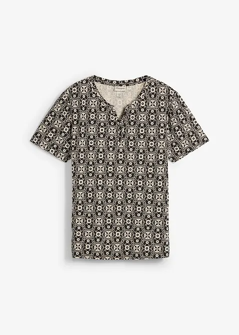 Henley T-skjorte i 100% &oslash;kologisk bomull, bonprix