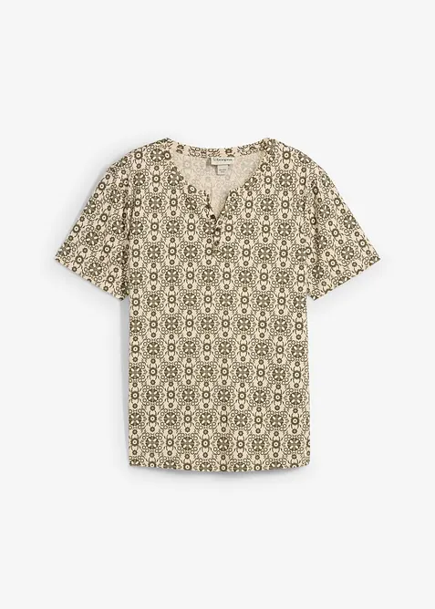 Henley T-skjorte i 100% økologisk bomull, bonprix