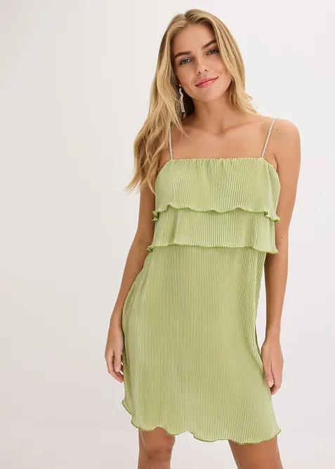 Jerseykjole med pliss&eacute;, bonprix