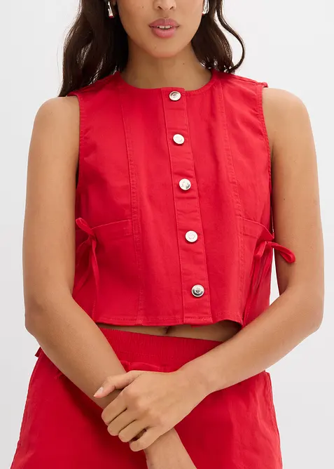 Twill-vest av elastisk miks av økologisk bomull, bonprix