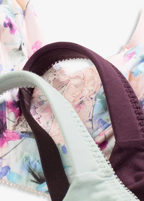 BH uten spiler med myk, &oslash;kologisk bomull (3-pack), bonprix