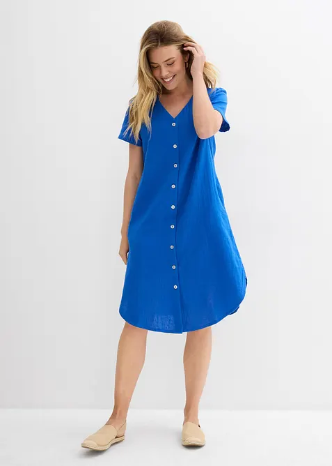 Skjortekjole i myk musselin, bonprix