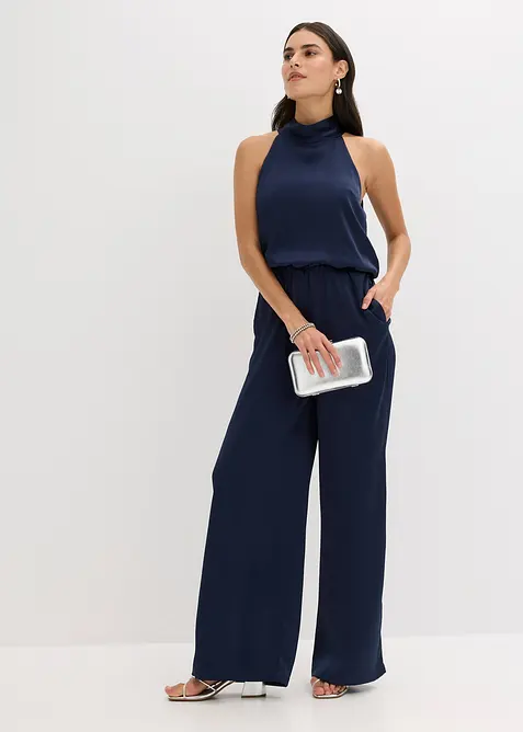 Jumpsuit i strukturert sateng, bonprix
