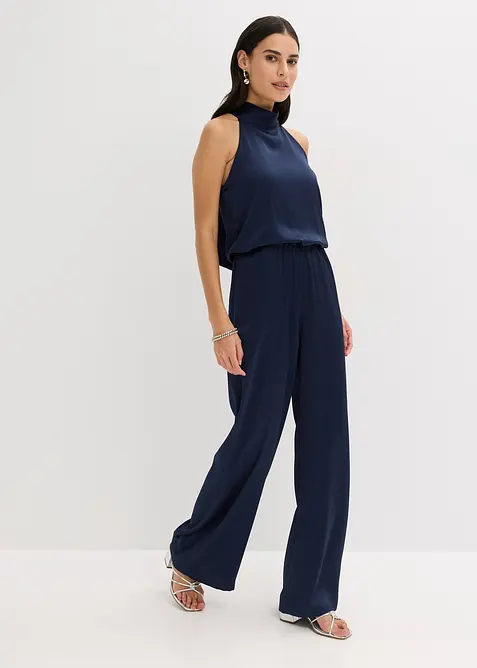 Jumpsuit i strukturert sateng, bonprix