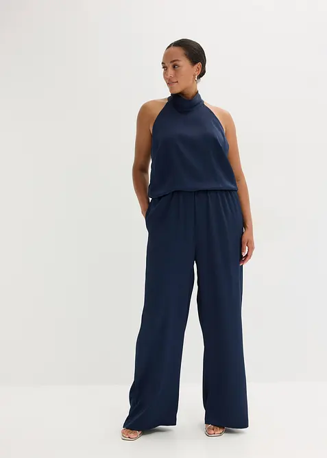 Jumpsuit i strukturert sateng, bonprix