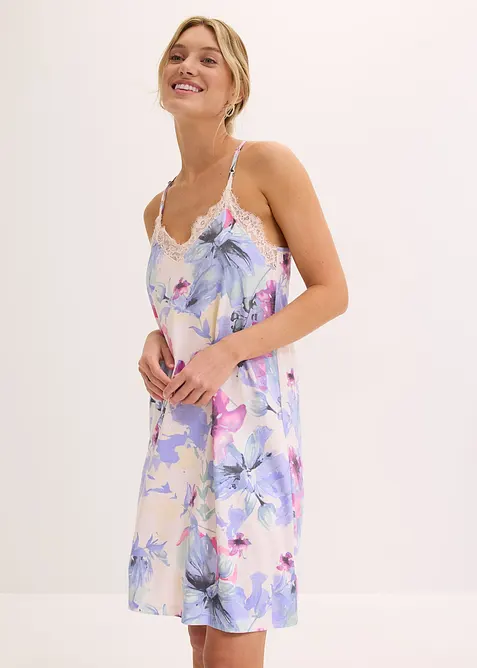 Kort nattkjole i myk viskosemiks, bonprix