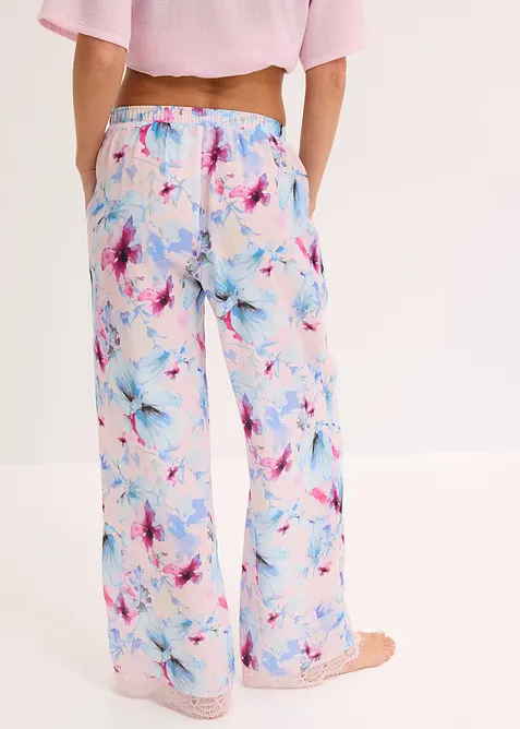 Lang pyjamasbukse i glinsende sateng, bonprix