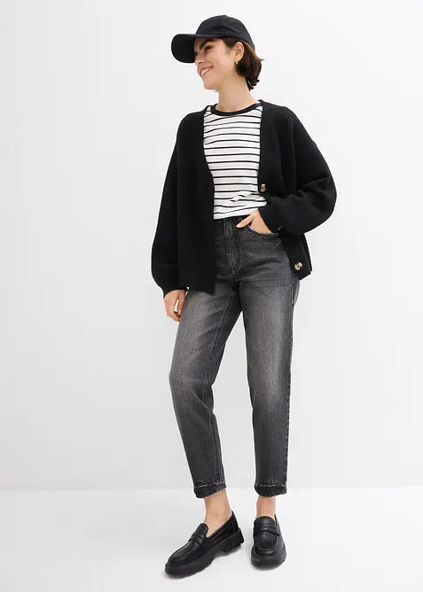 Mom-jeans High Waist, Low Stretch, cropped, bonprix