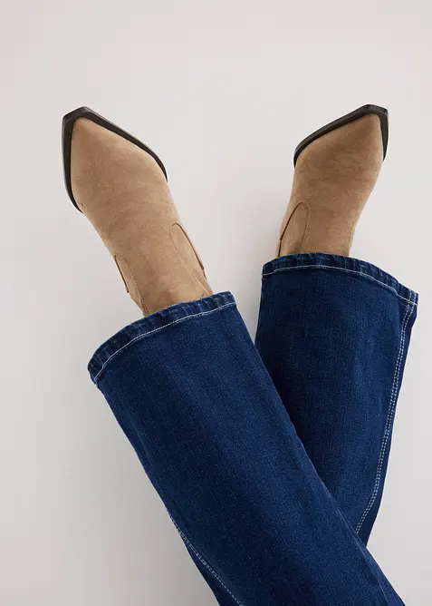 Wide Leg-jeans High Waist, &oslash;kologisk bomull, bonprix