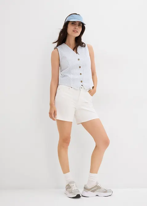 Bermudashorts i denim Mid Waist, Low Stretch, bonprix