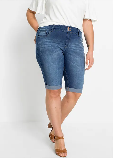Bermudashorts i denim Mid Waist, bonprix