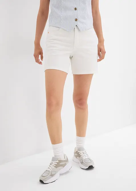 Bermudashorts i denim Mid Waist, Low Stretch, bonprix