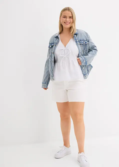 Bermudashorts i denim Mid Waist, Low Stretch, bonprix