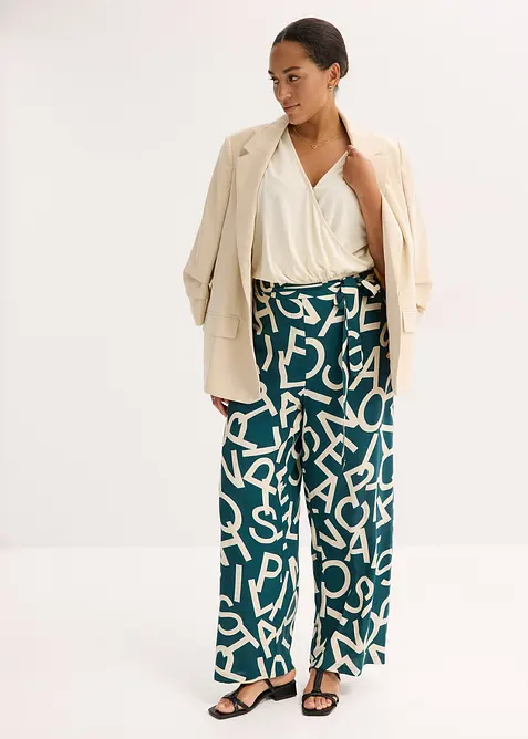 Vid bukse med knytebelte, bonprix