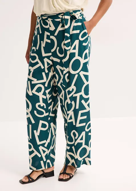 Vid bukse med knytebelte, bonprix