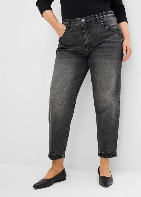 Mama jeans High Waist, Low Stretch, cropped, bonprix