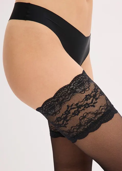 Stay-ups med blonder 20 DEN, bonprix