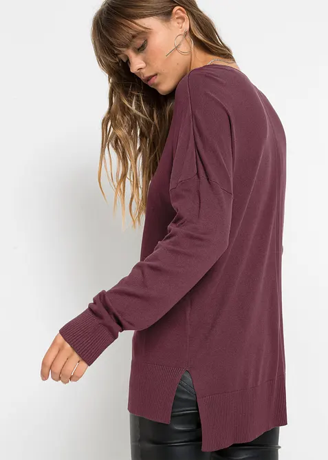 Oversized, strikket genser i viskosemiks, bonprix