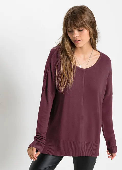 Oversized, strikket genser i viskosemiks, bonprix