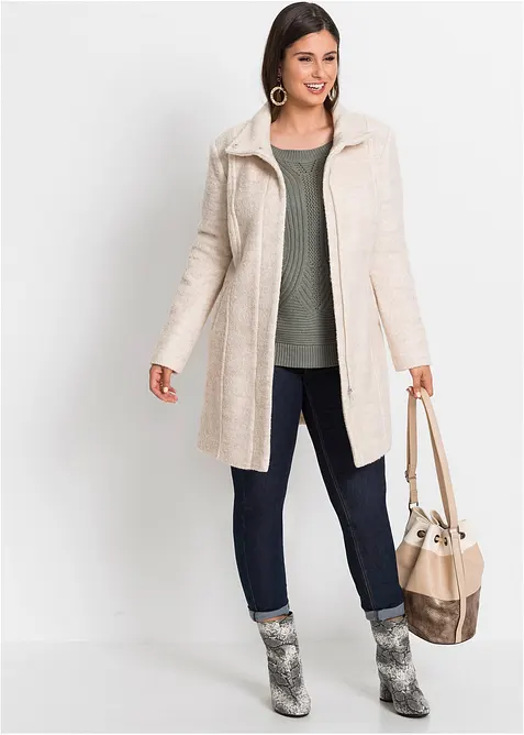 Kort kåpe i bouclé, bonprix