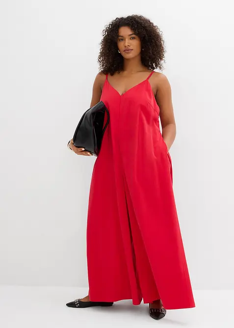 Jumpsuit av viskosemiks med regulerbare stropper, bonprix