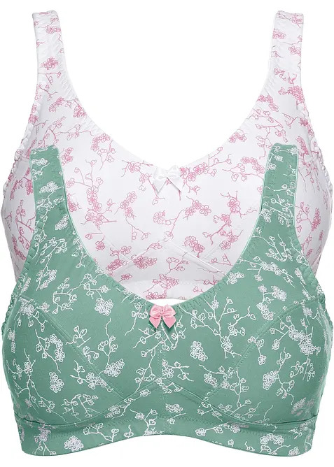 BH uten b&oslash;yle med &oslash;kologisk bomull (2-pack), bonprix