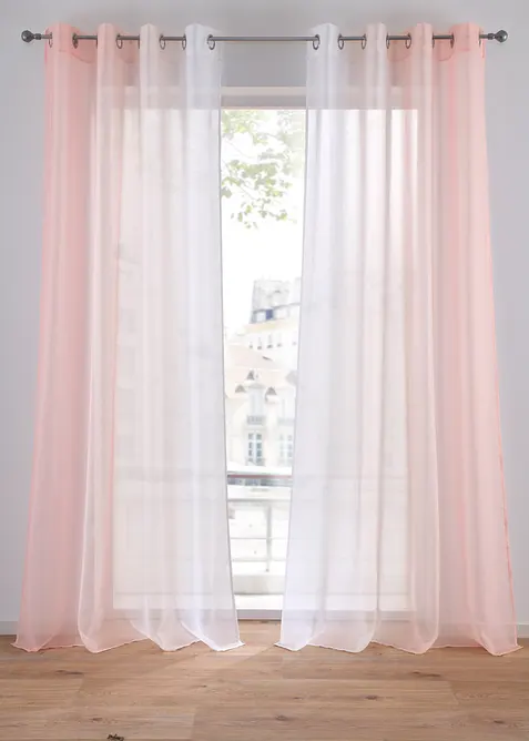 Gardin med resirkulert polyester og fargegradering (2-pack), bonprix