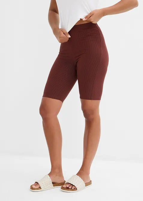 High Waist-sykkelbukse av ribbet jersey, bonprix