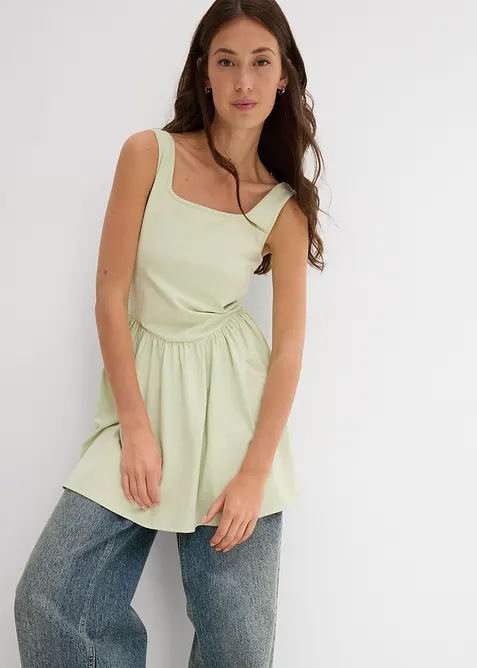 Lang topp i elastisk bomullsmiks, bonprix