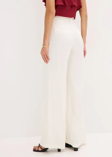 Bukse i lett viskose med vide ben, bonprix